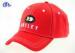Red Contrast Stitching 6 Panel Embroidered Baseball Caps for Girls Outdoor Sports