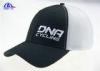 Fashion Black and White Mesh Embroidery Custom Baseball Caps With DNA Cycling Logo