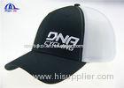 Fashion Black and White Mesh Embroidery Custom Baseball Caps With DNA Cycling Logo