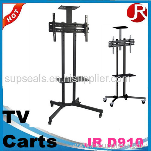 Height adjustable back to back double screen TV cart