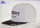 Flat Embroidery PU Snapback Baseball Caps , White Youth Hip-hop Baseball Cap