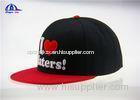 Black and Red 100% Cotton Woven 3D Embroidery Baseball Caps / Snapback Cap