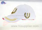 100% Polyster PU Woven Racing Baseball Caps With Gold Thread Embroidery