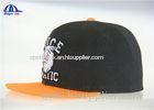 Flat Embroidery Logo Snapback Baseball Hats and Caps with 15% Wool 85% Acrylic