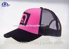 55% Cotton 45% Polyester Trucker Mesh Cap Pink And Black Ladies Baseball Caps