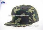 Custom Fashion 6 Panel Camo Baseball Caps With Plastic Buckle Closure