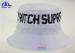 White 100% Cotton Printed Bucket Hats With Printing Logo On Crown