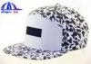 Wholesale 7 Panel Camp Snapback Cap , White Leopard Short Brim Baseball Cap