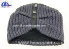 Acrylic Jacquard Stripe Logo Knitted Beanie Hats , Custom Warm Beanie Hat
