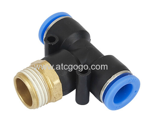t joint 6mm 3/8" pp fitting 3 way pipe connector 6mm M5 pneumatic hose fittings