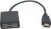 Black AUDIO VIDEO Convertor with HDMI to VGA Cable , Mini Displayport with Audio
