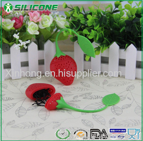 Hot Selling strawberry Silicone Tea Bag Filter