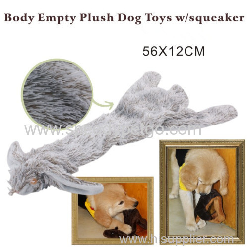 Rabbit-Shaped Body Empty Plush Dog Toys w/squeaker