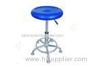 Blue Round Bar / Bank Modern Lab Stool Lab Fittings With PU Cushion