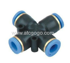 snap connector nipple 4-way cross pipe fitting one touch quick connectors push fit fittings