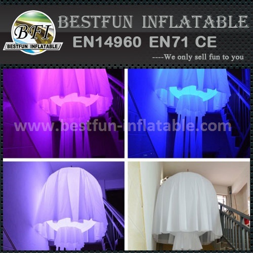 Customized hanging led inflatable jellyfish for party decoration