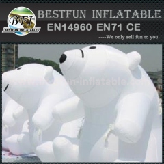 Giant white inflatable bear