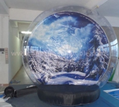 Giant Inflatable Human Snow Globe with Advertising Background