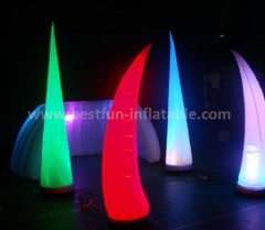 Indoor and outdoor inflatable illuminating LED cone