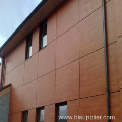 FMH woodgrain hpl compacto laminado hpl exterior facade cladding