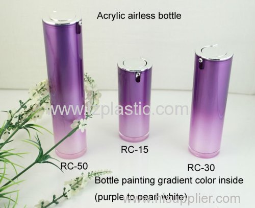 Plastic Cosmetic Round Airless lotion Bottle with pump