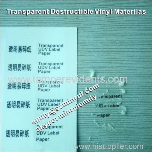 Transparent eggshell vinyl sticker label materials