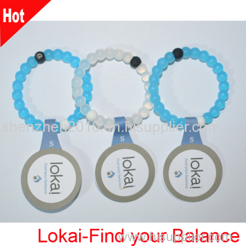 2015 New Fashion Authentic White&Blue Bracelet Mud from Dead Sea water from MT Everest