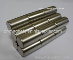 Sintered Neodymium NdFeB permanent strong magnets Cylinder nickel coating