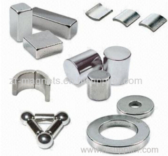 Sintered Neodymium NdFeB permanent strong magnets Cylinder nickel coating