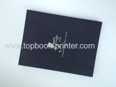 Design print and bind silver-stamped black cloth sponge cover hardback three-layer books on demands