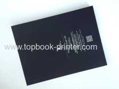 Design print and bind silver-stamped black cloth sponge cover hardback three-layer books on demands