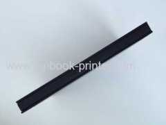 Design print and bind silver-stamped black cloth sponge cover hardback three-layer books on demands