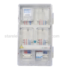 KXTMB-801M single pahse eight meters with main-control box transparent electric meter box left-right structure
