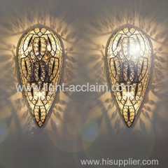 Modern wall light fixtures Metal laser cutting crystal wall lamp decoration wall lamp