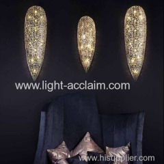 Modern wall light fixtures Metal laser cutting crystal wall lamp decoration wall lamp