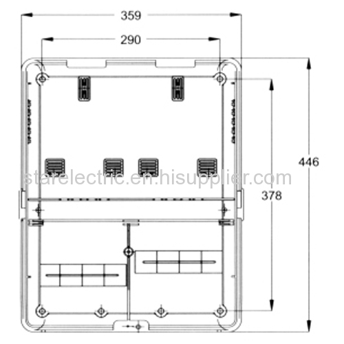 KXTMB-201/202/203 single pahse two meters high performance transparent electric meter box up-down structure