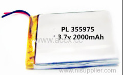 355975 high quality 3.7v lithium polymer battery rechargeable