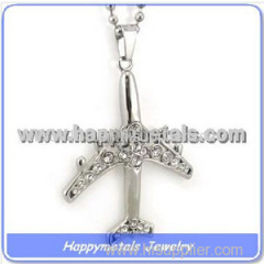 Wholesale stainless steel airplane pendant