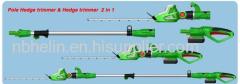 Lithium-ion battery powered electric pole hedge trimmer