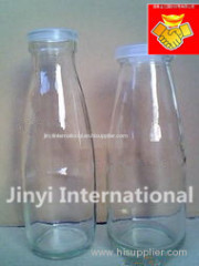 Clear Empty Glass Milk Bottles