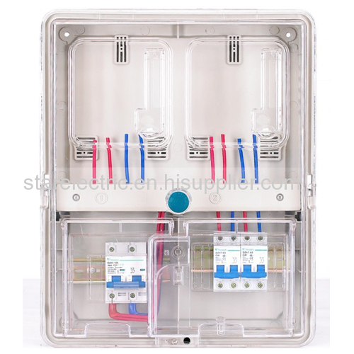 KXTMB-C201/202/203 single pahse two meters transparent electric meter box card type up-down structure
