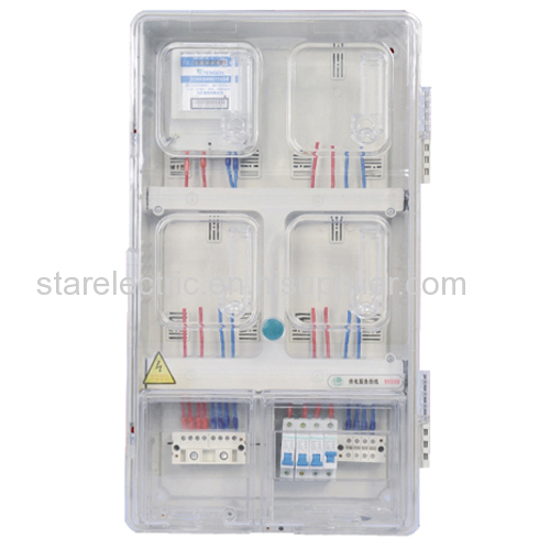 KXTMB-C401 single pahse four meters high performance transparent electric meter box card type up-down structure