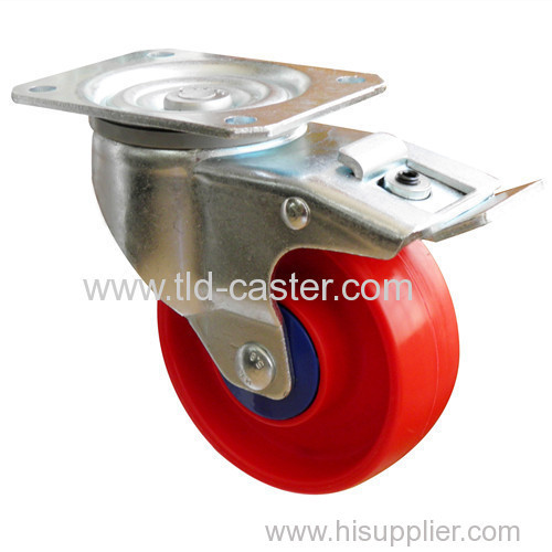 5" Swivel Brake PP Industrial Handcart Castor With Top Plate Fitting