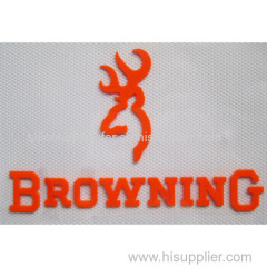 Custom made iron on silicone label for knitting clothing