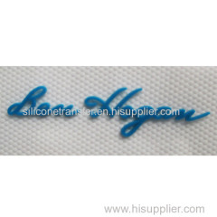 Custom made iron on silicone label for knitting clothing
