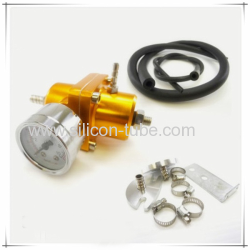 Universal Gold ADJUSTABLE FUEL PRESSURE REGULATOR 0-140 PSI GAUGE+HOSE KIT