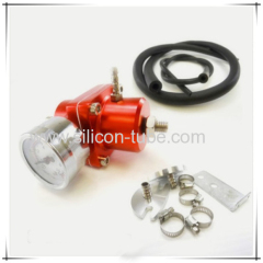 Aluminum Adjustable Fuel Pressure Regulator Kit AN 6 6-AN Fitting Gauge Braided Line Blue