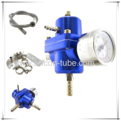 Universal Adjustable Fuel Pressure Regulator Kit Oil 0-160psi Gauge Universal RED -6AN