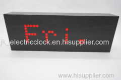 led wood clock*message input and display *display time date temperature*sound control function*5 groups of alarm*gifts