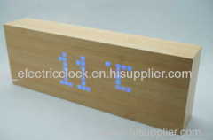 led wood clock*message input and display *display time date temperature*sound control function*5 groups of alarm*gifts